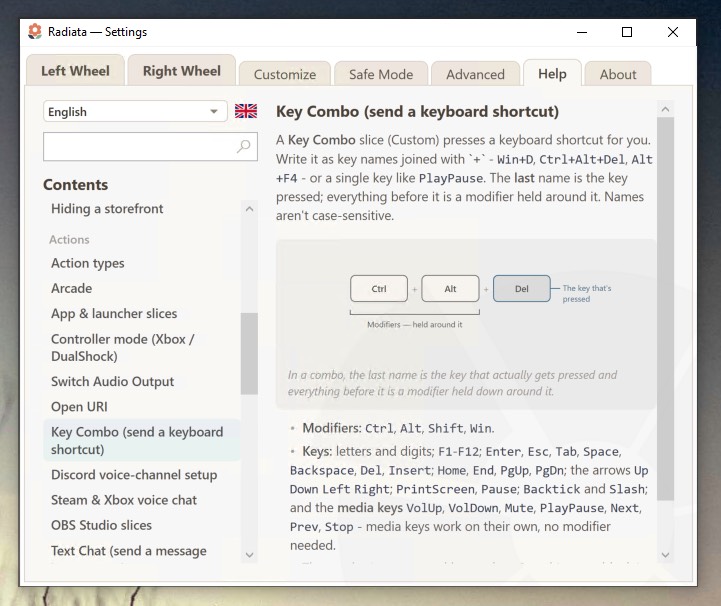 The built-in help browser